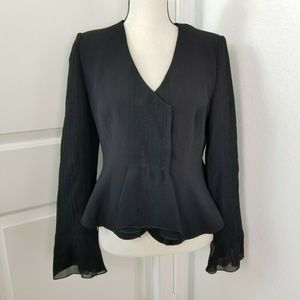 Armani Collezioni Black Blazer Flared Hem Sleeves